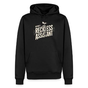 L’assistant imprudent de la nature - Sweat à capuche Premium bio Homme - noir - Devant - Nico (187cm)