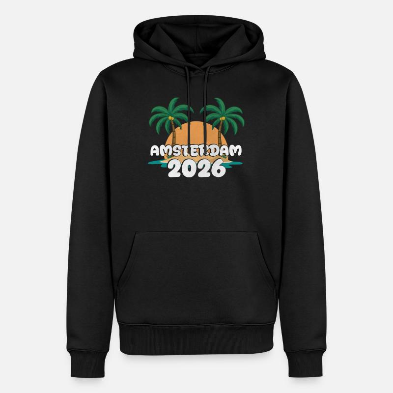 Amsterdam 2026 - Sweat à capuche Premium bio Homme - noir