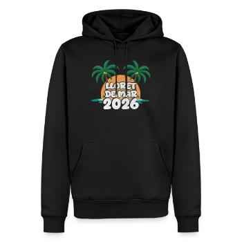 Lloret De Mar 2026 - Männer Premium Bio Hoodie - Schwarz - Vorne - Nico (187cm)