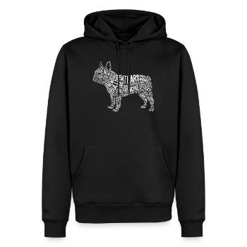 French Bulldog Word Cloud Frenchie Dog Gift - Men’s Premium Organic Hoodie - black - Front - Nico (187cm)