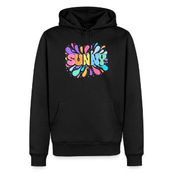 Sunny PopArt Multicolor - Männer Premium Bio Hoodie - Schwarz - Vorne - Nico (187cm)
