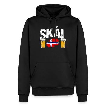 Vacances en Norvège dans les fjords de Norge Voyage en Scandinavie - Sweat à capuche Premium bio Homme - noir - Devant - Nico (187cm)