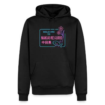 Welcome to Nakameguro - Sweat à capuche Premium bio Homme - noir - Devant - Nico (187cm)