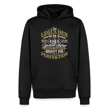 1966 Jahrgang geboren Geburtstag Vintage Geschenk - Männer Premium Bio Hoodie - Schwarz - Vorne - Nico (187cm)