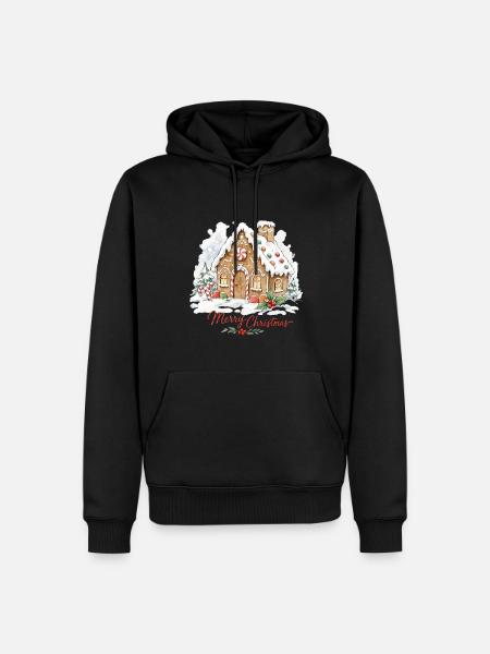 Lebkuchenhaus Weihnachten - Männer Premium Bio Hoodie - Schwarz
