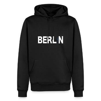 Berlin Souvenir Deutschland Geschenk Skyline - Männer Premium Bio Hoodie - Schwarz - Vorne - Nico (187cm)