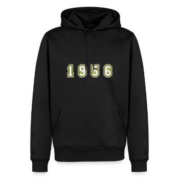 1956 Jahr Zahl - Männer Premium Bio Hoodie - Schwarz - Vorne - Nico (187cm)