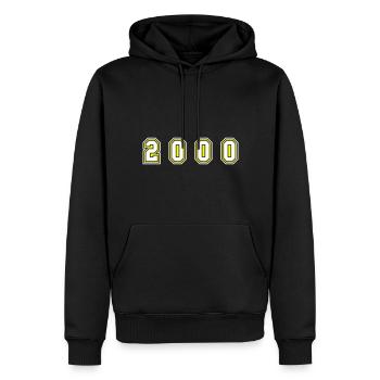 2000 Jahr Zahl - Männer Premium Bio Hoodie - Schwarz - Vorne - Nico (187cm)