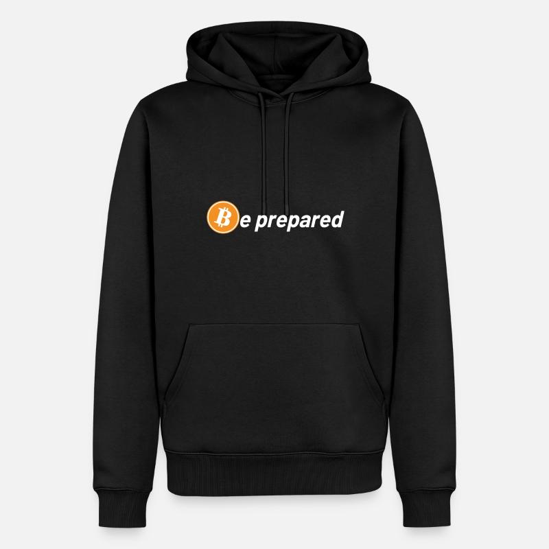 Logo Bitcoin Préparez-vous - Sweat à capuche Premium bio Homme - noir