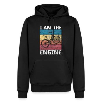 I'm the engine - funny bike saying - Men’s Premium Organic Hoodie - black - Front - Nico (187cm)