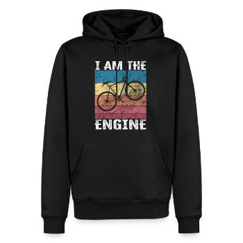 I'm the engine - funny bike saying - Men’s Premium Organic Hoodie - black - Front - Nico (187cm)