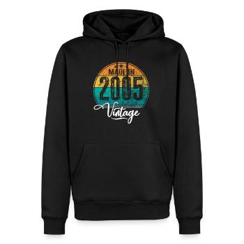 Vintage Made in 2005 Geburtsjahr 2005 Geburtstag - Männer Premium Bio Hoodie - Schwarz - Vorne - Nico (187cm)