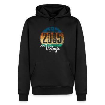 Vintage Made in 2005 Geburtsjahr 2005 Geburtstag - Männer Premium Bio Hoodie - Schwarz - Vorne - Nico (187cm)