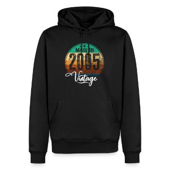 Vintage Made in 2005 Geburtsjahr 2005 Geburtstag - Männer Premium Bio Hoodie - Schwarz - Vorne - Nico (187cm)