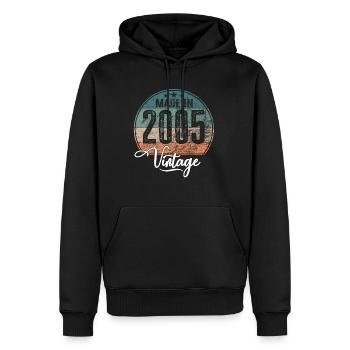 Vintage Made in 2005 Geburtsjahr 2005 Geburtstag - Männer Premium Bio Hoodie - Schwarz - Vorne - Nico (187cm)