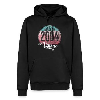 Millésime Fabriqué en 2004 Année de naissance 2004 Anniversaire - Sweat à capuche Premium bio Homme - noir - Devant - Nico (187cm)