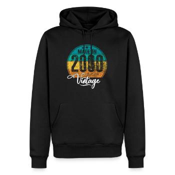 Vintage Fabriqué en 2000 Année de naissance 2000 Anniversaire - Sweat à capuche Premium bio Homme - noir - Devant - Nico (187cm)