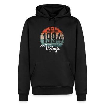 Vintage Made in 1994 Geburtsjahr 1994 Geburtstag - Männer Premium Bio Hoodie - Schwarz - Vorne - Nico (187cm)