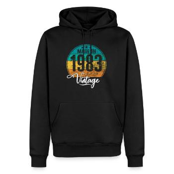 Vintage Made in 1983 Geburtsjahr 1983 Geburtstag - Männer Premium Bio Hoodie - Schwarz - Vorne - Nico (187cm)
