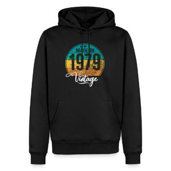 Vintage Made in 1979 Geburtsjahr 1979 Geburtstag - Männer Premium Bio Hoodie - Schwarz - Vorne - Nico (187cm)