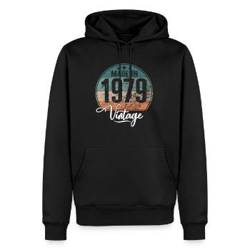 Vintage Made in 1979 Geburtsjahr 1979 Geburtstag - Männer Premium Bio Hoodie - Schwarz - Vorne - Nico (187cm)