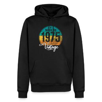 Vintage Made in 1975 Geburtsjahr 1975 Geburtstag - Männer Premium Bio Hoodie - Schwarz - Vorne - Nico (187cm)