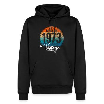 Vintage Made in 1973 Geburtsjahr 1973 Geburtstag - Männer Premium Bio Hoodie - Schwarz - Vorne - Nico (187cm)