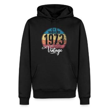 Vintage Made in 1973 Geburtsjahr 1973 Geburtstag - Männer Premium Bio Hoodie - Schwarz - Vorne - Nico (187cm)