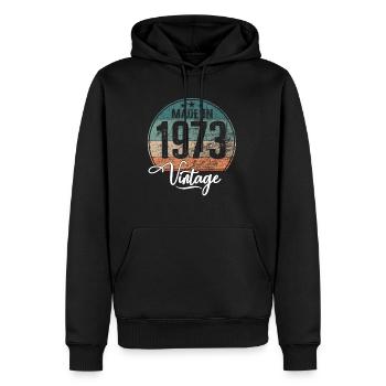 Vintage Made in 1973 Geburtsjahr 1973 Geburtstag - Männer Premium Bio Hoodie - Schwarz - Vorne - Nico (187cm)
