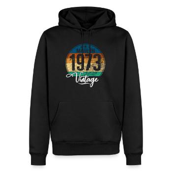 Vintage Made in 1973 Geburtsjahr 1973 Geburtstag - Männer Premium Bio Hoodie - Schwarz - Vorne - Nico (187cm)