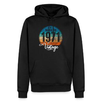 Vintage Made in 1971 Geburtsjahr 1971 Geburtstag - Männer Premium Bio Hoodie - Schwarz - Vorne - Nico (187cm)