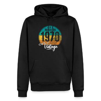 Vintage Made in 1970 Geburtsjahr 1970 Geburtstag - Männer Premium Bio Hoodie - Schwarz - Vorne - Nico (187cm)