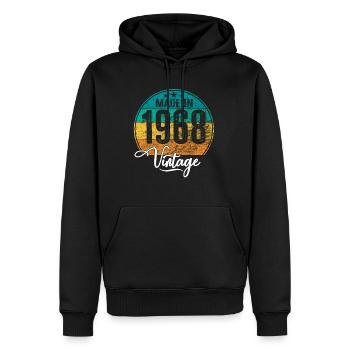 Millésime Fabriqué en 1968 Année de naissance 1968 Anniversaire - Sweat à capuche Premium bio Homme - noir - Devant - Nico (187cm)
