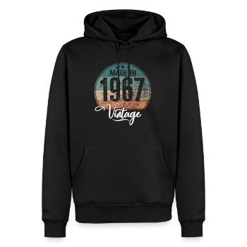 Millésime fabriqué en 1967 Année de naissance 1967 Anniversaire - Sweat à capuche Premium bio Homme - noir - Devant - Nico (187cm)