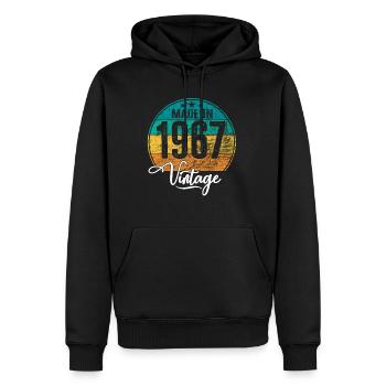Millésime fabriqué en 1967 Année de naissance 1967 Anniversaire - Sweat à capuche Premium bio Homme - noir - Devant - Nico (187cm)