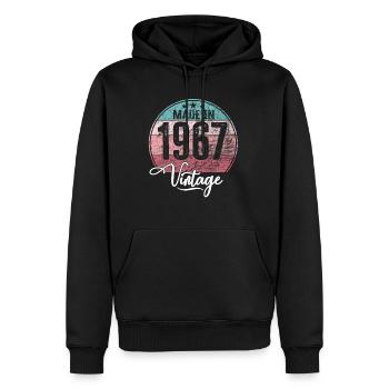 Millésime fabriqué en 1967 Année de naissance 1967 Anniversaire - Sweat à capuche Premium bio Homme - noir - Devant - Nico (187cm)