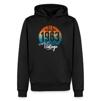 Vintage Made in 1963 Geburtsjahr 1963 Geburtstag - Männer Premium Bio Hoodie - Schwarz - Vorne - Nico (187cm)
