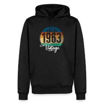 Vintage Made in 1963 Geburtsjahr 1963 Geburtstag - Männer Premium Bio Hoodie - Schwarz - Vorne - Nico (187cm)