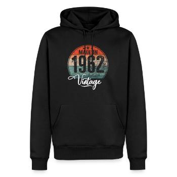 Vintage Made in 1962 Geburtsjahr 1962 Geburtstag - Männer Premium Bio Hoodie - Schwarz - Vorne - Nico (187cm)