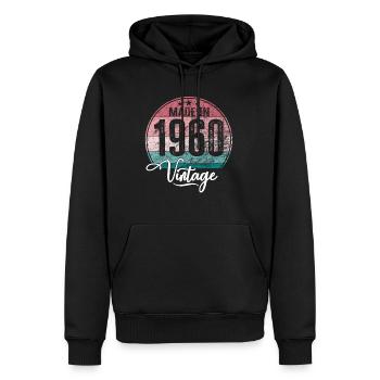Vintage Made in 1960 Geburtsjahr 1960 Geburtstag - Männer Premium Bio Hoodie - Schwarz - Vorne - Nico (187cm)