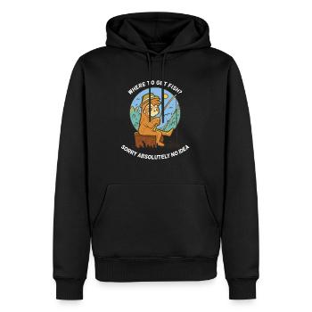 Drôle de dicton de pêche - Sweat à capuche Premium bio Homme - noir - Devant - Nico (187cm)