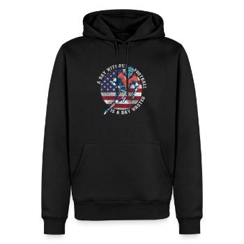 Drôle de dicton de football américain - Sweat à capuche Premium bio Homme - noir - Devant - Nico (187cm)