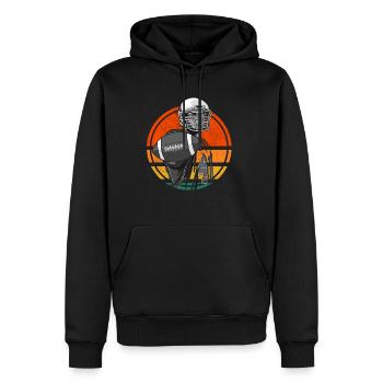 Football Américain Rétro Vintage - Sweat à capuche Premium bio Homme - noir - Devant - Nico (187cm)