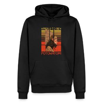 Stolz darauf, Potowatomi-Indianer zu sein - Männer Premium Bio Hoodie - Schwarz - Vorne - Nico (187cm)