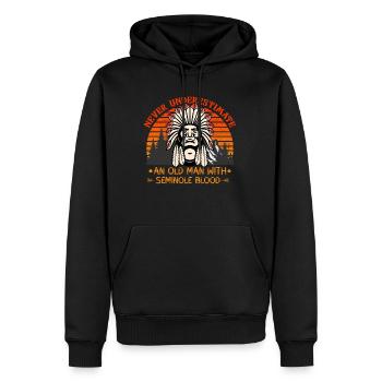 Never Underestimate Old Seminole Man - Men’s Premium Organic Hoodie - black - Front - Nico (187cm)