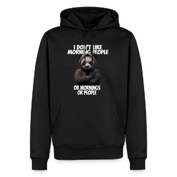 C’est drôle de dire que je n’aime pas les gens du matin... - Sweat à capuche Premium bio Homme - noir - Devant - Nico (187cm)