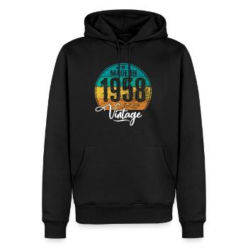 Vintage Made in 1958 Geburtsjahr 1958 Geburtstag - Männer Premium Bio Hoodie - Schwarz - Vorne - Nico (187cm)