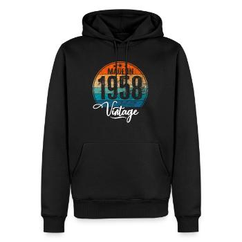 Vintage Made in 1958 Geburtsjahr 1958 Geburtstag - Männer Premium Bio Hoodie - Schwarz - Vorne - Nico (187cm)