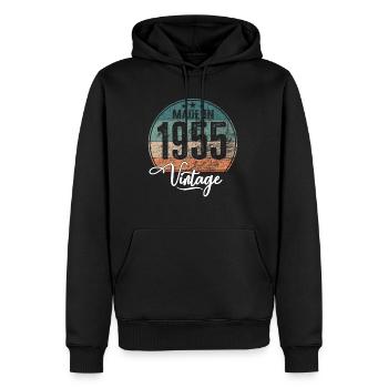 Vintage Made in 1955 Geburtsjahr 1955 Geburtstag - Männer Premium Bio Hoodie - Schwarz - Vorne - Nico (187cm)