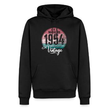 Millésime fabriqué en 1954 Année de naissance 1954 Anniversaire - Sweat à capuche Premium bio Homme - noir - Devant - Nico (187cm)